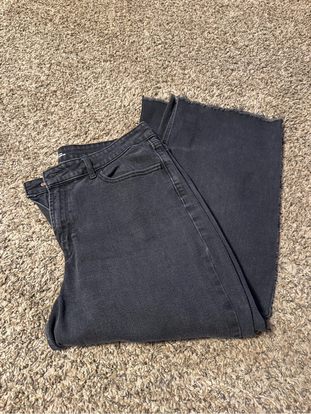 Old Navy Black Wide Leg Jeans with Raw Hem